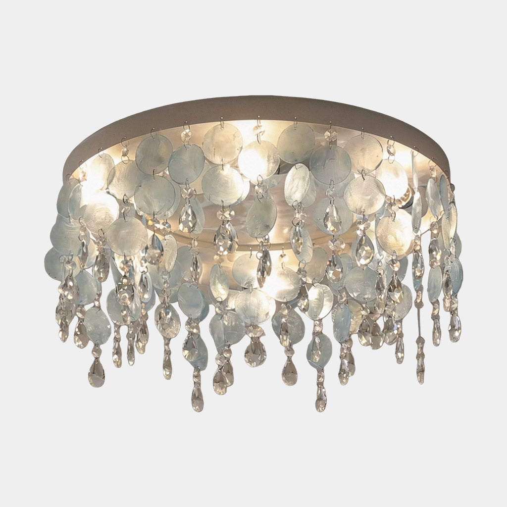 Plafonnier Crystal Shell Disc Plafonnier Bleu