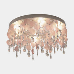 Plafonnier Crystal Shell Disc Plafonnier Rose