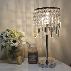 Crystal Waterfall Table Lamp Chrome Room