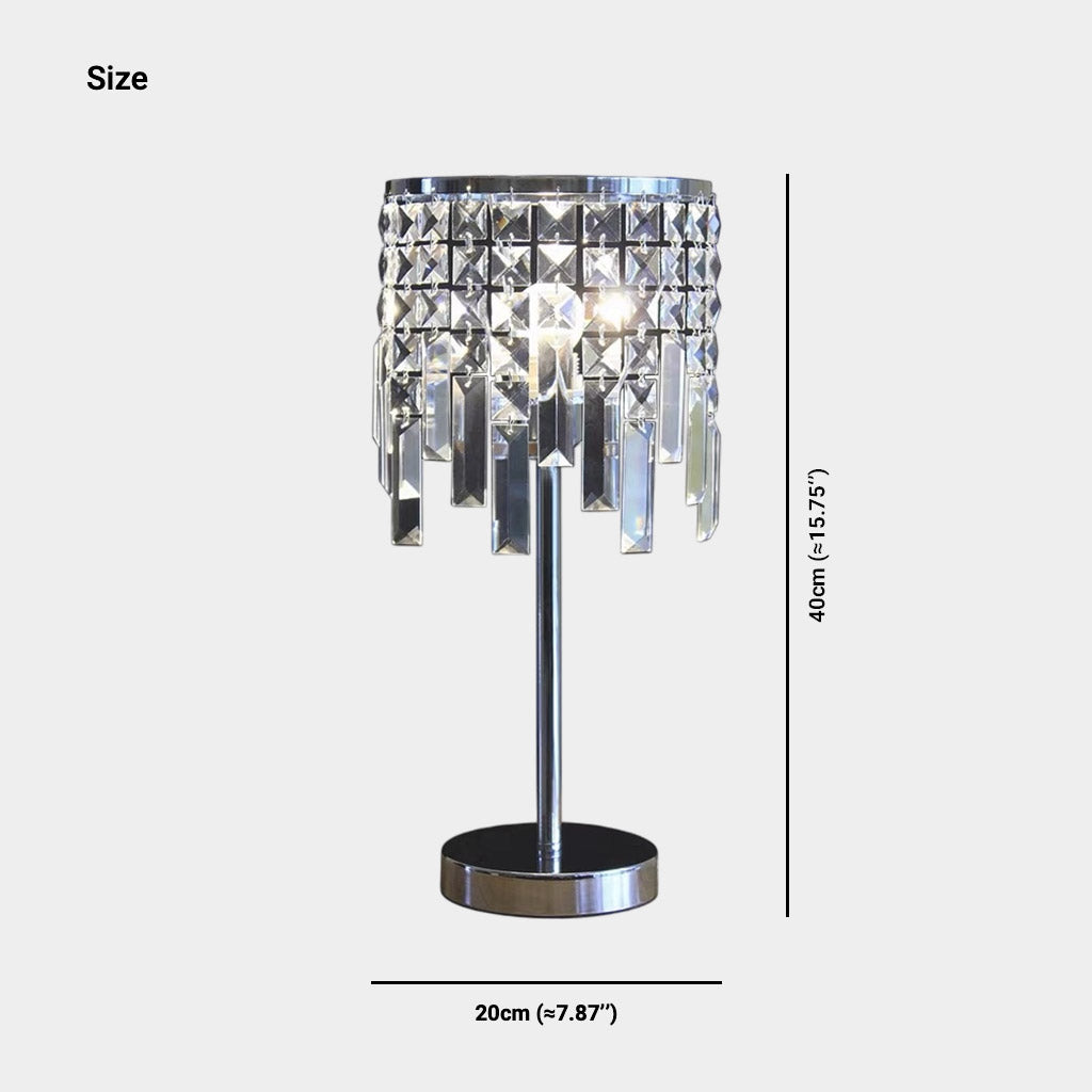 Crystal Waterfall Table Lamp Chrome Size