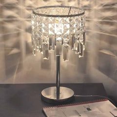 Crystal Waterfall Table Lamp Chrome Study Room