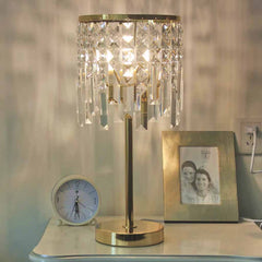 Crystal Waterfall Table Lamp Gold Room