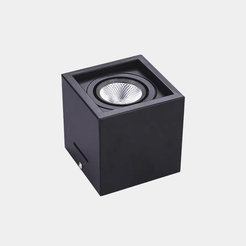 Luz de techo de montaje de lavado LED de cubo con focos, negro / blanco