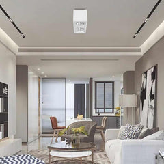 Luz de techo de montaje de lavado LED de cubo con focos, negro / blanco