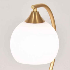 Íves asztali lámpa üvegernyővel, fekete/arany