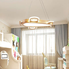 Cute Wood Acrylic Airplane Chandelier Childrens Room