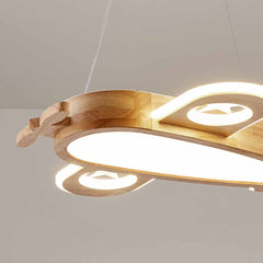Cute Wood Acrylic Airplane Chandelier Detail