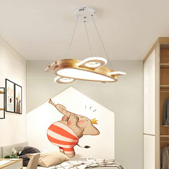 Cute Wood Acrylic Airplane Chandelier Kids Room