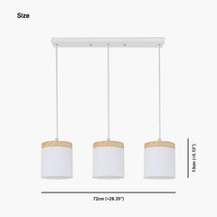 Cylinder Pendant Ceiling Light 3 Linear Size