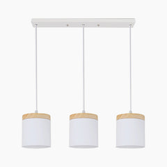 Cylinder Pendant Ceiling Light 3 Linear White