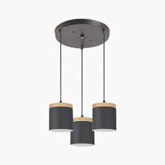 Cylinder Pendant Ceiling Light 3 Round White