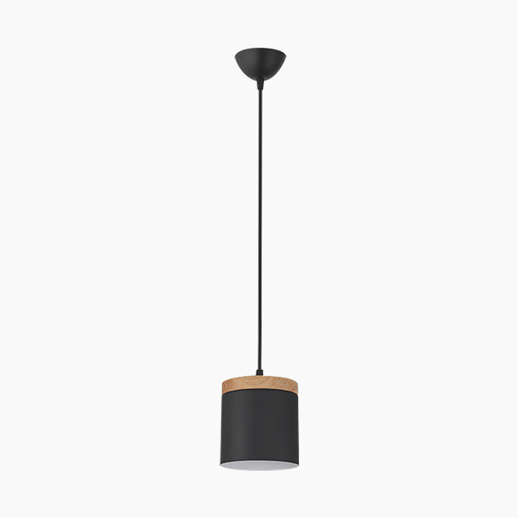 Cylinder Pendant Ceiling Light Black