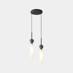Lampe à Suspension Cylindre Globe en Marbre Verticale