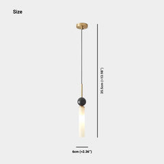 Lampe à Suspension Cylindre Globe en Marbre Verticale