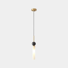 Lampe à Suspension Cylindre Globe en Marbre Verticale