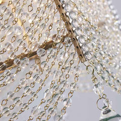 Cylindrical Crystal Beaded Table Lamp, Silver