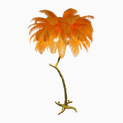 Ostrich Feather Floor Lamp Decorative Tree Shaped, Resin