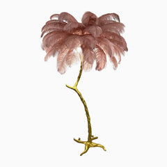 Ostrich Feather Floor Lamp Decorative Tree Shaped, Resin
