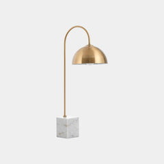 Desk Table Lamp Minimalist Metal Marble Arc Dome Gold