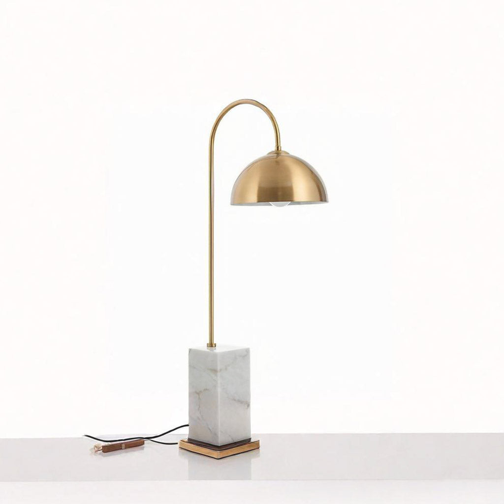 Desk Table Lamp Minimalist Metal Marble Arc Dome Room