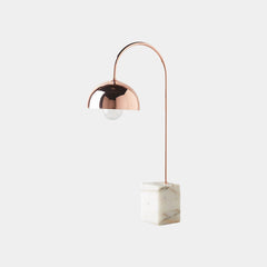 Desk Table Lamp Minimalist Metal Marble Arc Dome Rose Gold