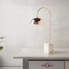 Desk Table Lamp Minimalist Metal Marble Arc Dome Study Room