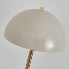 Kuppelschirm-Tischlampe mit Retro-Holzsockel