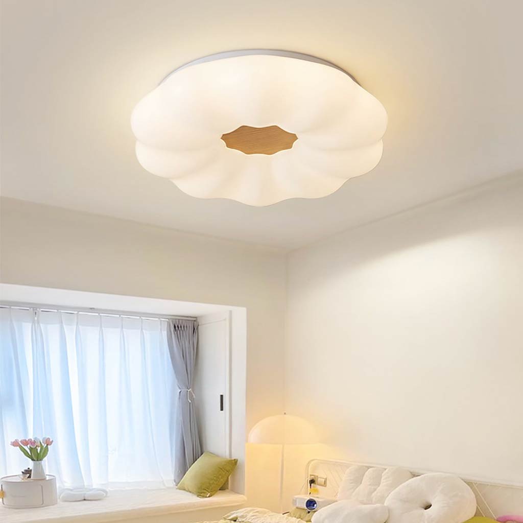 Dreamy Wood Acrylic Cloud LED Ceiling Light Bed