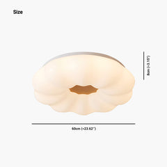 Dreamy Wood Acrylic Cloud LED Ceiling Light Size