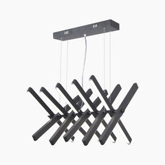 Elegant Black Linear Piano Keys Pendant Chandelier 10 Head