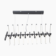 Elegant Black Linear Piano Keys Pendant Chandelier 20 Head