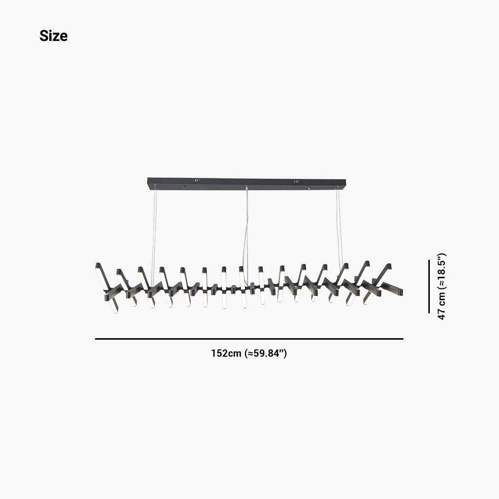 Elegant Black Linear Piano Keys Pendant Chandelier 30 Head Size