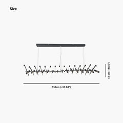 Elegant Black Linear Piano Keys Pendant Chandelier 30 Head Size