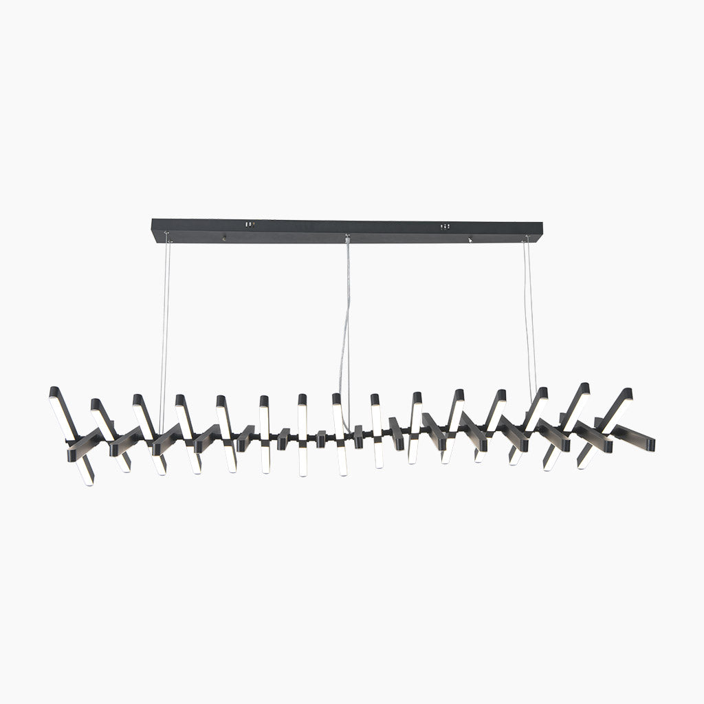 Elegant Black Linear Piano Keys Pendant Chandelier 30 Head