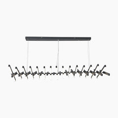 Elegant Black Linear Piano Keys Pendant Chandelier 30 Head
