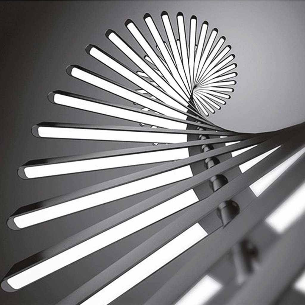 Elegant Black Linear Piano Keys Pendant Chandelier Detail