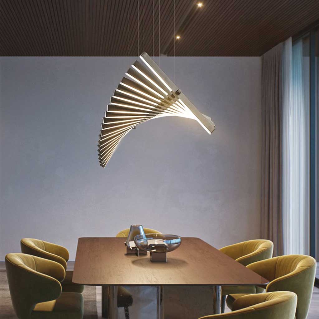 Elegant Black Linear Piano Keys Pendant Chandelier Meeting Room