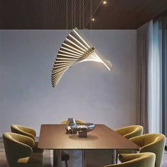 Elegant Black Linear Piano Keys Pendant Chandelier Meeting Room