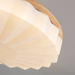Elegant Wood Round Sunflower LED Ceiling Light Detail Wood