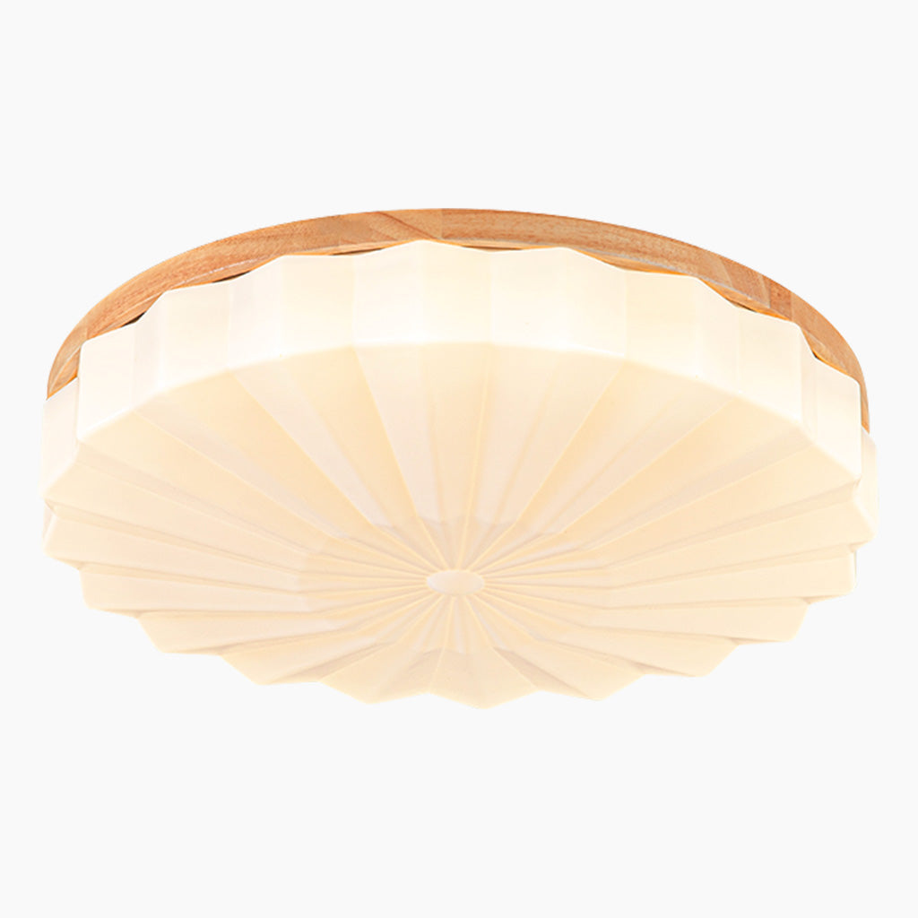 Elegant Wood Round Sunflower LED Ceiling Light Main