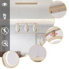 Elegant Wrought Iron 3 Ring Chandelier Pendant Light Detail