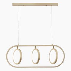 Elegant Wrought Iron 3 Ring Chandelier Pendant Light Gold