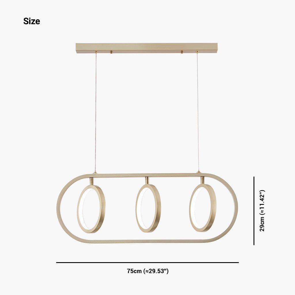 Elegant Wrought Iron 3 Ring Chandelier Pendant Light Size
