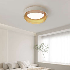 Elegant Wrought Iron Round Flush Mount Ceiling Light Bed