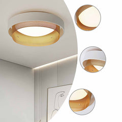 Elegant Wrought Iron Round Flush Mount Ceiling Light Detail