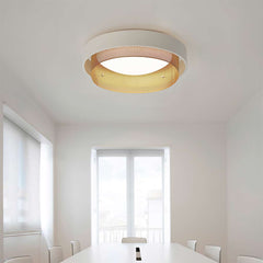 Elegant Wrought Iron Round Flush Mount Ceiling Light Meeting Room