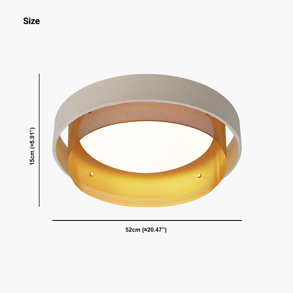 Elegant Wrought Iron Round Flush Mount Ceiling Light Size