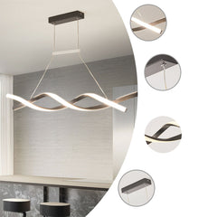 Exquisite Aluminum Curved Chandelier LED Ceiling Light Detail