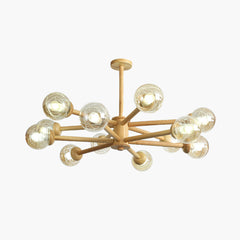 Exquisite Glass Bubble Wood Chandelier Main 12 Lights