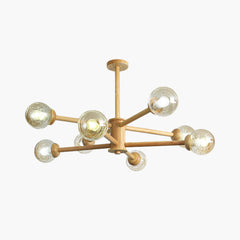 Exquisite Glass Bubble Wood Chandelier Main 8 Lights